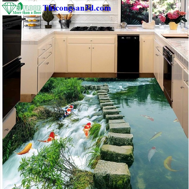 Sàn bếp với cá Koi 
