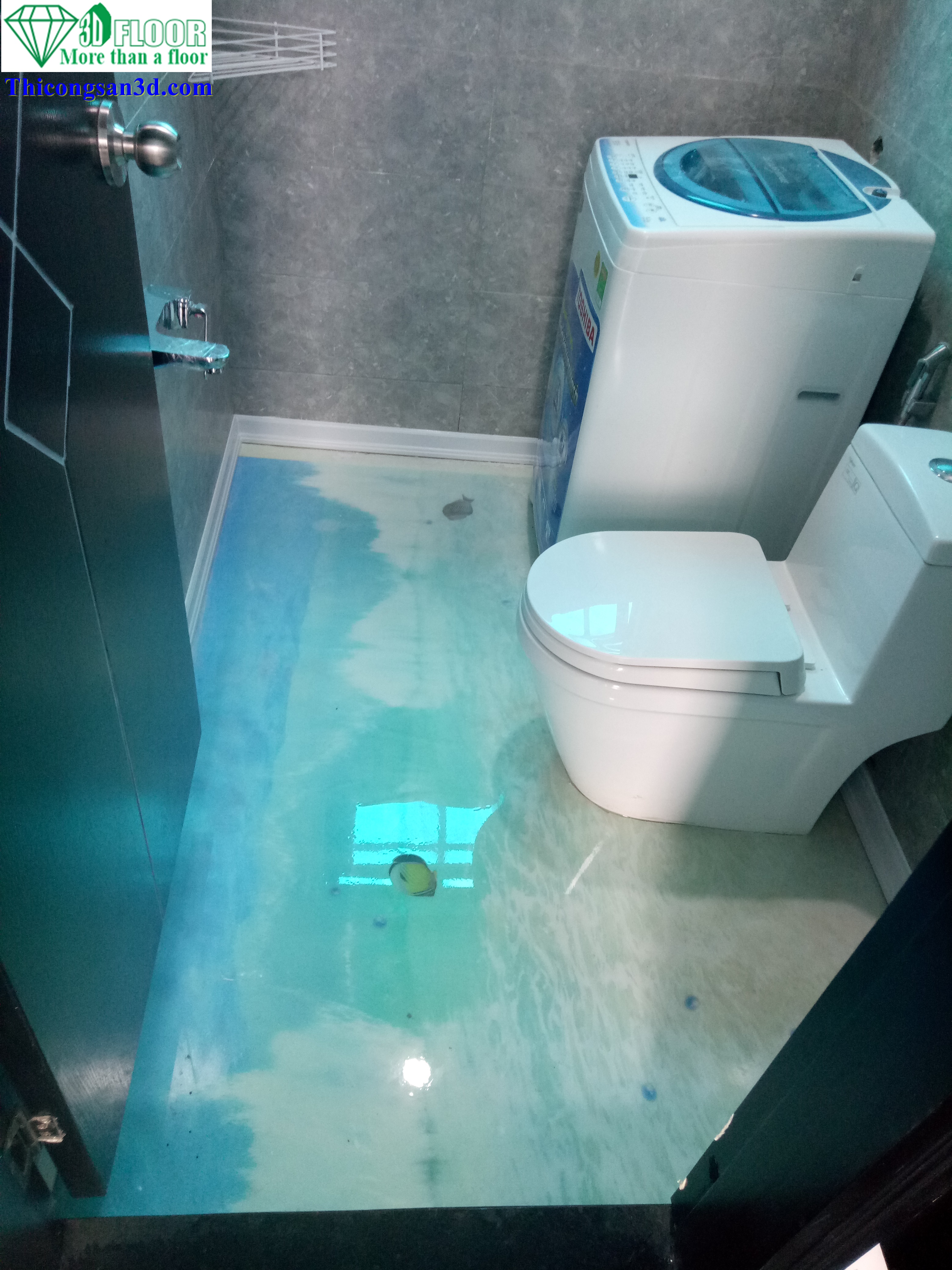 Sàn 3D phòng tắm